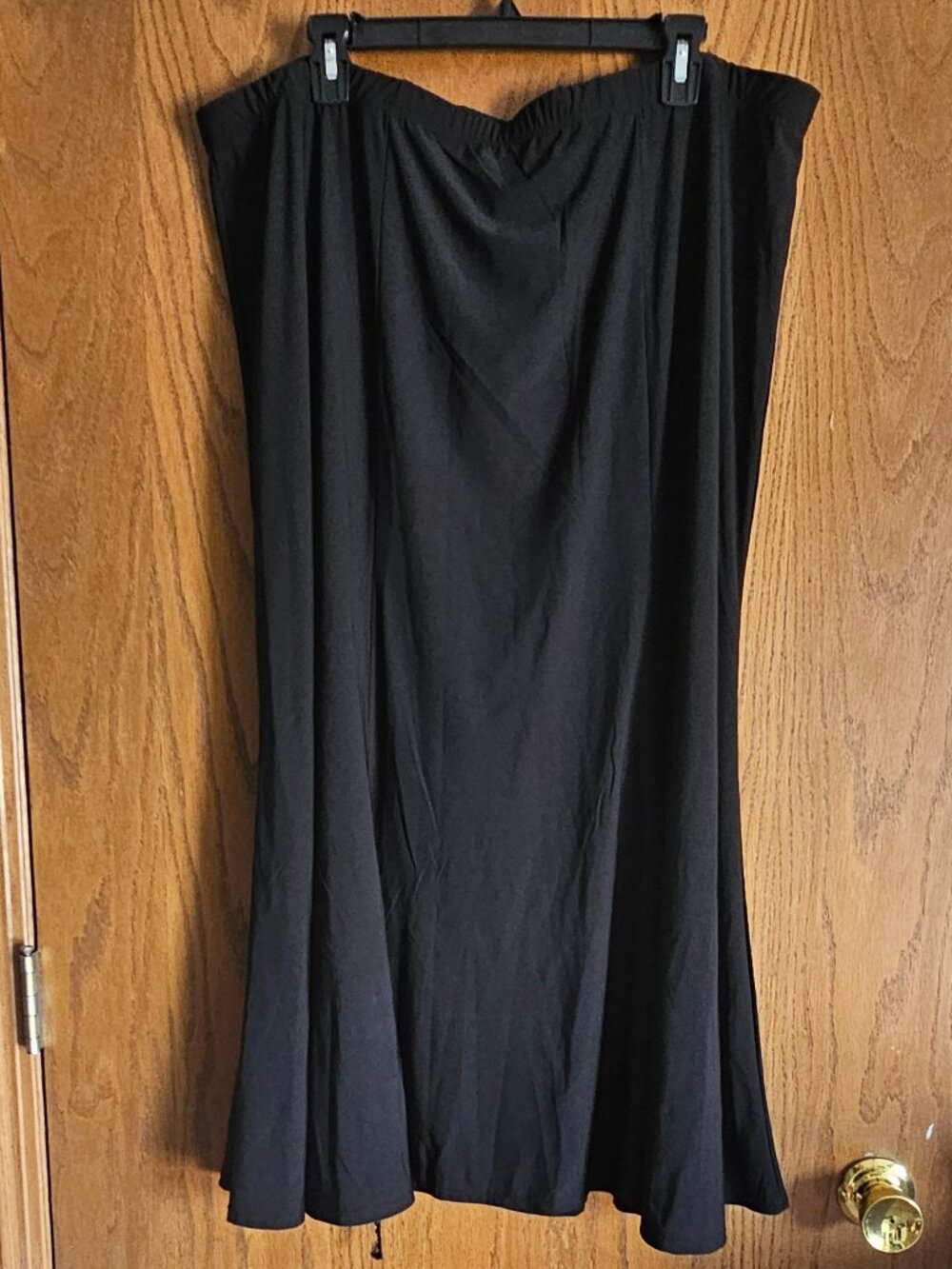 Original Antthony Maxi Skirt Plus‎ Size 3X Stretch Knit Elastic Waist Black